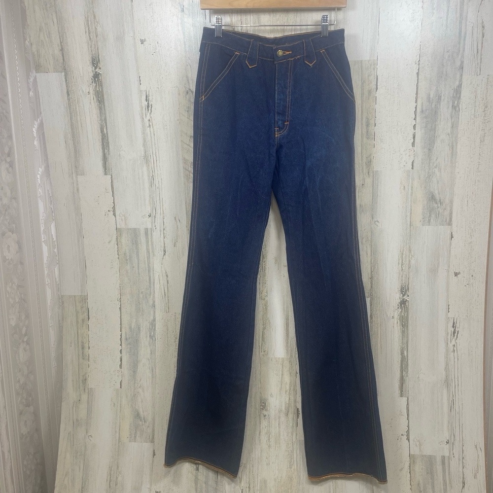 Thumbs Up Vintage Mens Flare Jeans size 30 Retro Western Dark‎ Denim